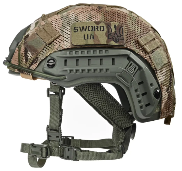 Шолом FAST (ARC-рейки, Velcro-панелі , Передній кронштейн під NVG)в комплекті з чохлом